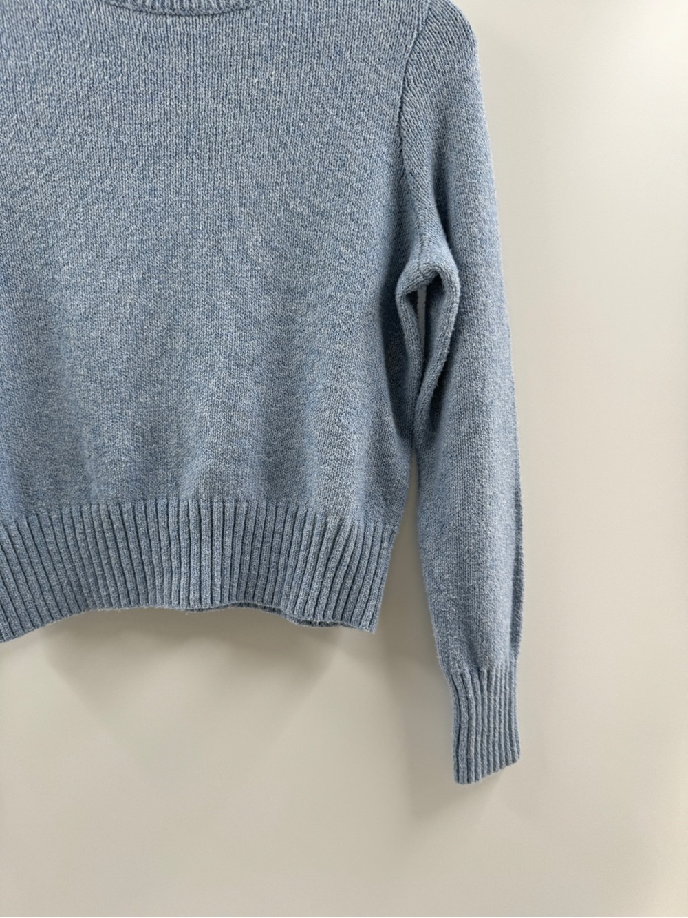 American Eagle Blue Mock Neck Sweater Women's Small Cotton Blend - Picture 3 of 8